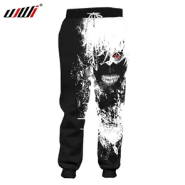 Calça de moletom ujwi ken kanek 3d calças impressas desenho animado tóquio ghoul sortpantes kawaii japão clássico de anime spandex calças casuais