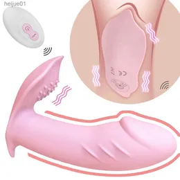 Wearable Butterfly Dildo Vibrator g Spot Sex Toys For Women 10 Hasts Clitoris Stimulator Remote Control trosor som vibrerar L230518