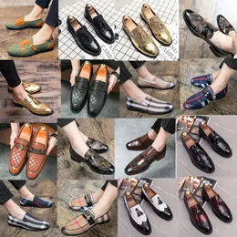 Horsebit Leffer Shoes Light Luxury Print Party Pointed Toe Formal Wear Shoes Office Business Shoesサイズ38-48