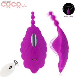 Vibratore Panty indossabile Uovo vibrante invisibile Telecomando Vagina Stimolazione clitoridea Giocattoli del sesso anale per le donne Masturbatore L230518