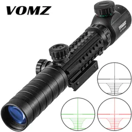 VOMZ 3-9x32 EG Hunting Scope Red Green Dot Illuminated Sight Tactical Sniper Scopes with Rail Size 11 20mm