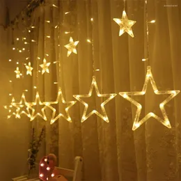 Dizeler Twinkle Star 12 Yıldız 138 LED Perde Dize Işıkları 8 Yanıp Sönen Mod Ramazan Dekorasyon Noel