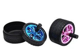 Newest Colorful Rubber Car Tire Ashtray Portable Plastic Ash Tray Silicone Ashtray Exquisite Unique Design Easy Clean Store Box DHL Free