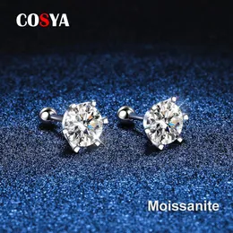 Заглушка с заглушением серебряной серебро Cosya 925 Серьги винтов 0,3-2CT DRONG DIRMAND D GRA для женщин Свадебная вечеринка Чистые ювелирные украшения 230609