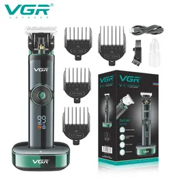 Hair Trimmer VGR Clipper Rechargable Cordless Machine Haircut Digital Division for Men V 671 230612