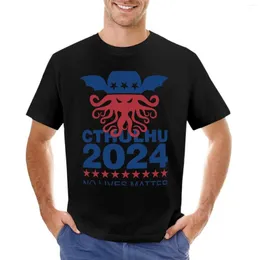 メンズポロスcthulhu 2024ライフマターTシャツ夏の服Tシャツ男ブラックTシャツTシャツ男性