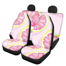 Car Seat Covers Accessories Cover Pink Lemon 3D Pattern Design Elastic Anti-Slip Vehicle Protector For Most Sedan Easy To Install