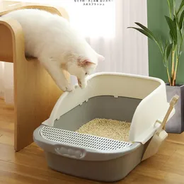 Kutular büyük kedi kumu kutusu antisplashing tam yarım kaplı kedi tuvalet deodorant kedi küçük kedi deodorant feceleri havza havzası