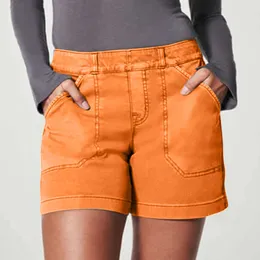 Твердые цветные сухожилики Ультратонкие повседневные летние карманы модные шорты Высококачественные шорты, подходящие для женской уличной одежды ежедневной одежды, панталоны Cortos P230606