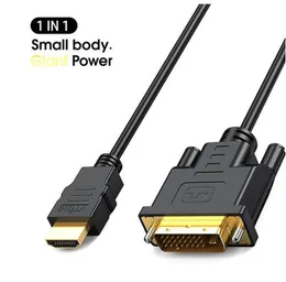 HDMI-auf-DVI-Kabel, Videokabel, vergoldetes Hochgeschwindigkeits-1080P-3D-DVI-D-24+1-poliges Kabel für HDTV 1080P HD-Splitter-Umschalter, Projektor, TV-Box, Monitor, männlich-weibliche Leitung, 1 m, 1,5 m, 2 m, 5 m