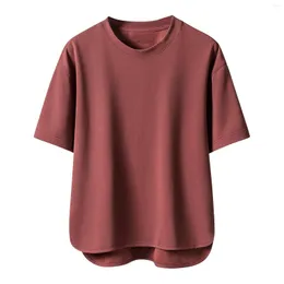 Men's Casual Shirts Men'S Solid Round Neck Loose Short Sleeve T-Shirt Large Fashion Sports Top Oversized T Shirt Men Streetwear