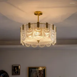 Pendant Lamps Copper Post-modern American Living Room Chandelier Light Luxury Atmosphere Bedroom Simple Designer Creative