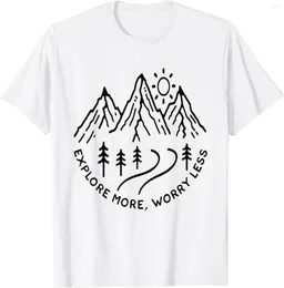 メンズTシャツハイキングキャンプマウンテントラベルアドベンチャー - バンライフロードトリップTシャツ