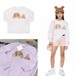 Felpe per bambini Primavera per ragazze Ragazzi Moda T-shirt lunghe Bambini Bambini Top casual Trendy Bear Stampato Autunno Abbigliamento per bambini