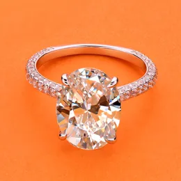 Eheringe Luxus 5 Karat Oval Damen Verlobungsring Zirkon Großer Diamant 925 Sterling Silber Eheversprechen Ring 925 Brautschmuck 230612