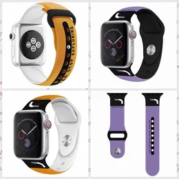 Designer Silicone Watch Smart Strap For Apple Watch Bands 49mm 38mm 40mm 44mm 41mm 45mm IWATCH 4 5 6 SE 7 8 Series Rubber Proming 3D Concave Mönster Armband AP Band