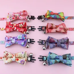 Dog Collars 1 PC Floral Pet Neck Accessories Cotton Bow Tie 8 Color Adjustable Necklace For Cats Grooming Items Puppy Collar