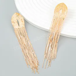 패션 금속 윌로우 술통 기하학적 귀걸이 여성의 과장된 우아한 귀걸이 연회 연회 보석 액세서리