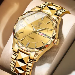 ساعات أخرى Binbond Business Gold Watch for Men Luxury Original Original Feathlist Steel Stains Golden Swistswatches Relogio Masculino 230609