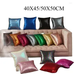 Kudde Sequin Sofa Cover 40x40/45x45cm Blue Grey Gold Christmas Party Wedding Celebration Decor Pillow Cases midja