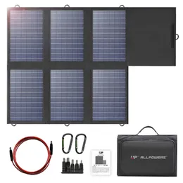 ALLPOWERS Solarpanel 60 W, faltbares Solarladegerät mit 18 V DC + USB-C 60 W + USB-A * 2 für Kraftwerk, Camping, Laptop, Telefon, Reiten