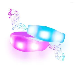 Party-Dekoration, leuchtendes Armband, individuelles Farbwechsel-Modeprodukt, Halbsilikon, 3 Lichter, geräuschaktiviertes Armband, LED