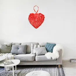 Decorative Flowers Feather Wreath Hanging Heart Garland For Living Room Decor
