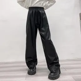 Big Sale Men's Pants Black Leather Men Fashion Oversized Wide Leg Streetwear Hip-hop Loose Korean Straight Mens Trousers M-3XL