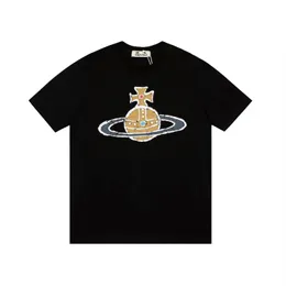Duyou Men's Spray Orb T-shirt Vivienne West Wood T-shirt varumärke Klädmän Kvinnor Summer T-shirt med bokstäver Cotton Jersey High Quality Tops 78171