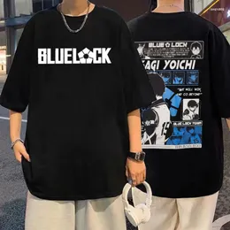 Men's T Shirts Men's Anime Blue Lock Hoodie Isagi Yoichi Graphic Tshirt Men's Manga Loose Harajuku Streetwear Men Women Casual