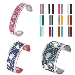 Bangles cremo diy moda aşk manşet bilezikleri kadınlar için paslanmaz çelik bilezikler manchette birbirine uygun deri argent yaprağı pulseiras