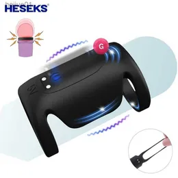HESEKS Male Multi-Wearable Vibrating Cock Ring Penis Ring Vibrator Silicone Sleeve Ring Delay Ejaculation Sex Toys For Men L230518