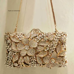 Totes XIYUAN Nuovo arrivo donna argento oro diamante borsa da sera fiore cristallo festa di compleanno borsa da sposa gala floreale borsa