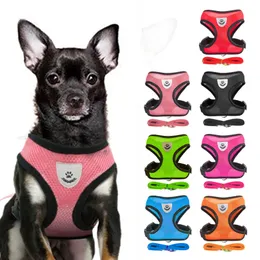 Dog Harness Leash For Small Medium Dog Cat Adjustable Mesh Puppy Harness Vest Walking Lead Leash For Puppy Dogs Collar Accessori