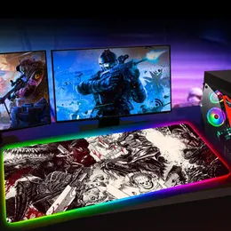 Rests RGB Berserk Guts Anime Mousepad Mause Pad Alfombrilla Gaming Accessiores XXL LED MOUSE PAD STOR TEYBOARD PAD TAPIS DE SOURIS