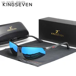 Kingseven Driving Series Polariserade män Aluminium solglasögon Blue Mirror Lens Male Sun Glasses Aviation Women For Men Eyewear 9121 L230523