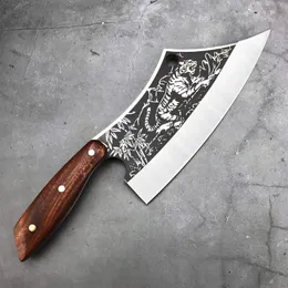 Faca de açougueiro tigre 8Cr13 lâmina cabo de mogno faca de chef cutelo de carne osso abate peixe ferramenta de cozinha acampamento ao ar livre 235Y
