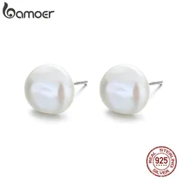 Stud 925 Sterling Silver Natural Baroque Freshwater Pearl Stud Earrings for Women Fine Jewelry Korean Ear Studs Dainty Gift 230612