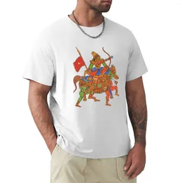 Męskie polo Ashwa Purush Formation by Men Folk Art Design T-shirt czarna koszulka krótkiego rękawu