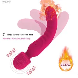 Heizung AV Zauberstab Massage G-punkt Vibrator Klitorisstimulator Weibliche Masturbation Dildos Vibrator für Frauen Wiederaufladbare L230518