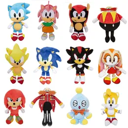 Partihandel Anime Sonic Söt realistiska Plush Toys Sonic Hedgehog Mouse Doll Children's Games Playmates Holiday Gifts
