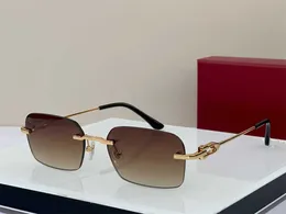 Luxury Brand Sunglasses Designer Man Rimless Carti Glasses Square High End Zonnebril Men Women Vintage Retro Frameless Shades Des Lunettes De Soleil 0290
