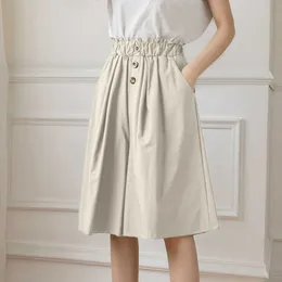Elegant Tight Casual Solid Pocket Luggage Fashion Women's Shorts High Waist Button Pantalones Cortos 2023 P230606