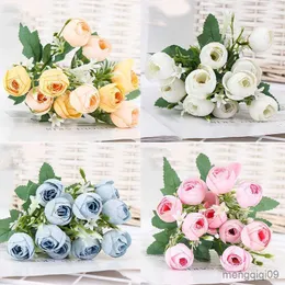 Dried Flowers Multicolor Tea Roses vases for home decoration accessories fake daisy plastic flower wedding decorative Artificial flowers cheap R230612