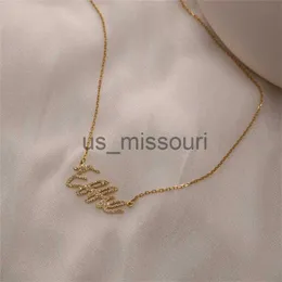 Pendant Necklaces Diamond Name Necklace Custom Handwritten Personalized Crystal Pendant for Women Zirconia Gifts 220716 J230612