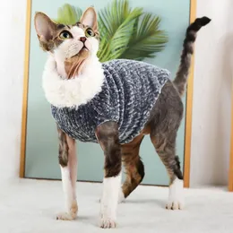 Abbigliamento Sphynx Cat Maglione Inverno Caldo lavorato a maglia Pet Cat Maglioni Abbigliamento Fatto a mano Sphynx Cat Felpe con cappuccio Vestiti per gattini Forniture per gatti