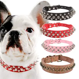 Pets Supplies Anti-Bite Spiked Studded Pet Dog Collar PU Leather for Dogs Outdoor Sport Puppy Big Dog Collars Pet Accessories
