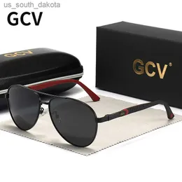 Óculos de sol polarizados de alumínio vintage da marca GCV, óculos de sol de marca clássica, lentes de revestimento, óculos de condução para delicados L230523