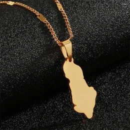 Pendant Necklaces Stainless Steel Albania Map Pendants Gold Color Shqiperise Jewelry