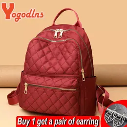 Ryggsäck yogodlns mode oxford ryggsäck för kvinnor pastill tyg rygg tonåring stor kapacitet student skolväska rese lady pack j230517